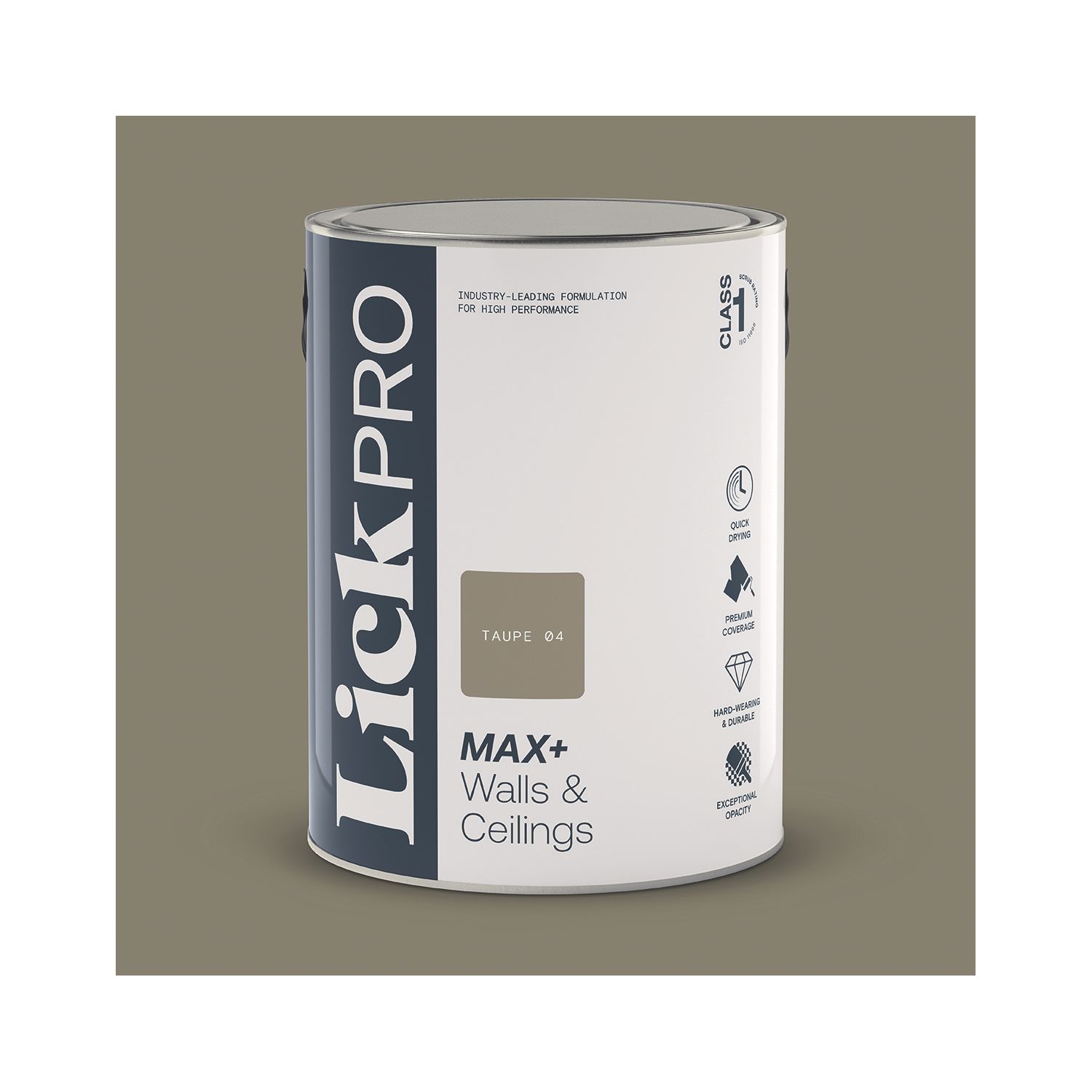 LickPro Max+ 5Ltr Taupe 04 Eggshell Emulsion Paint (610JX)