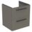 Ideal Standard i.life B Wall Hung Vanity Unit with Black Handles & Basin Matt Quartz Grey 600mm x 505mm x 630mm