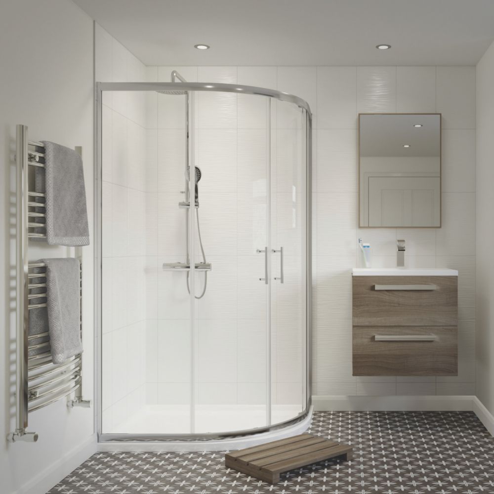 Framed Offset Quadrant Shower Enclosure LH&RH Polished SilverEffect