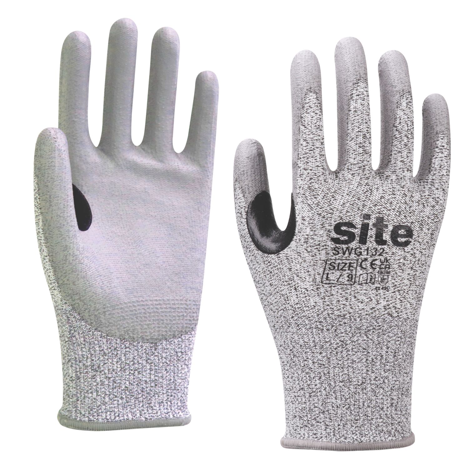 Site Cut-Resistant Gloves Grey/Black Large (610RV)