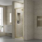 ETAL  Framed Rectangular Pivot Shower Door Brushed Brass 755mm x 1900mm