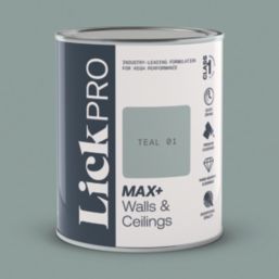 LickPro Max+ 1Ltr Teal 01 Matt Emulsion  Paint