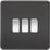Knightsbridge  10AX 3-Gang 2-Way Light Switch  Matt Black
