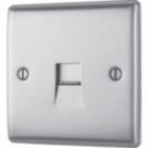 British General Nexus Metal 1-Gang Slave Telephone Socket Brushed Steel