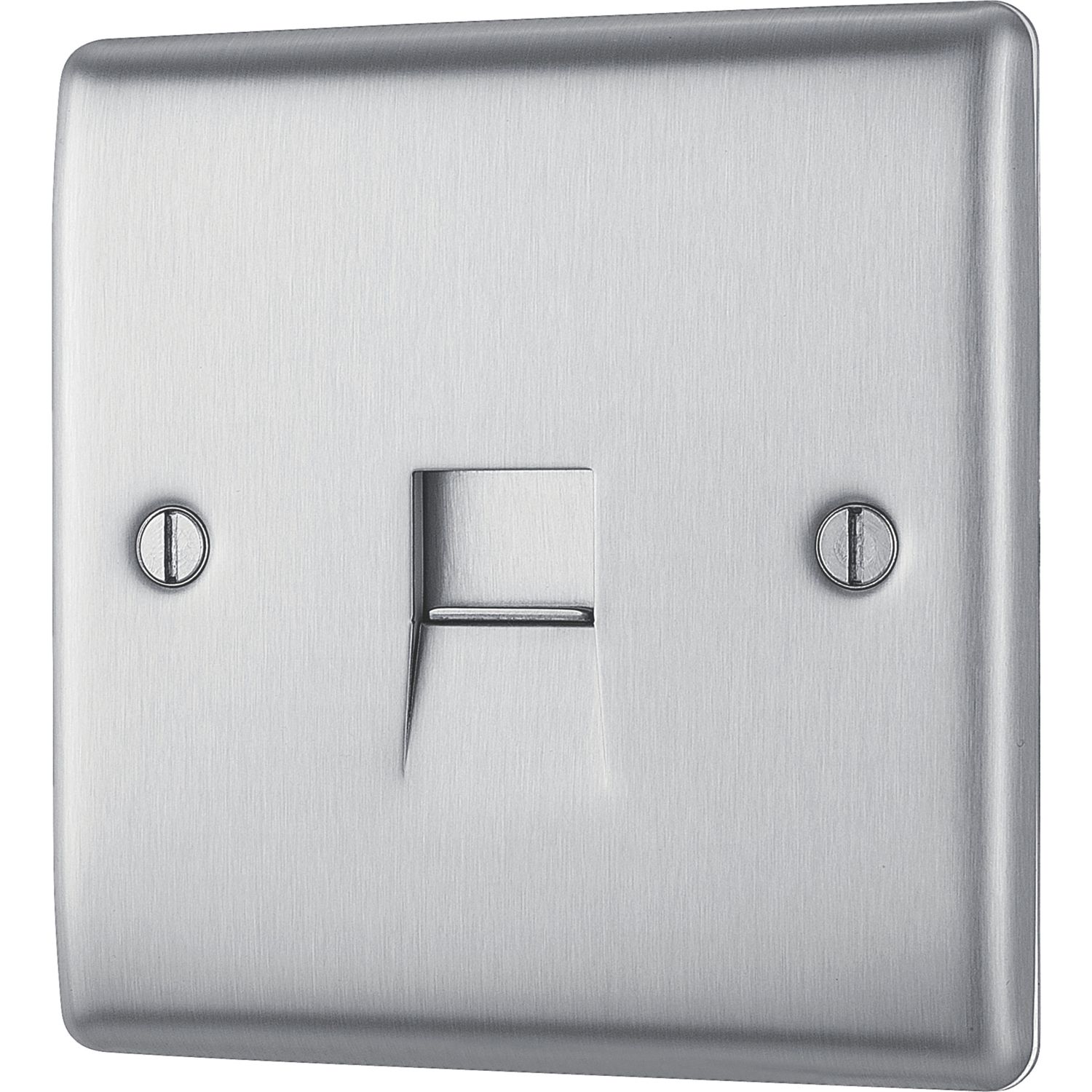 British General Nexus Metal 1-Gang Slave Telephone Socket Brushed Steel (610XG)