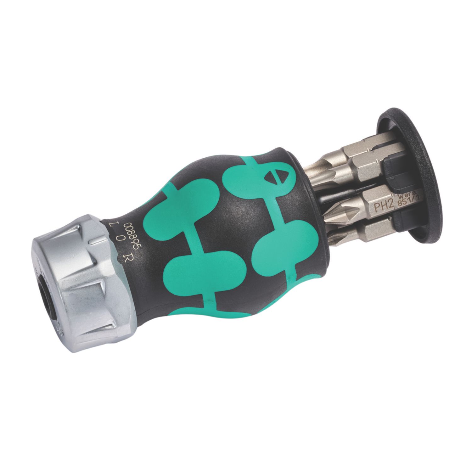 Wera Kraftform Kompakt Stubby Magazine RA 4 Interchangeable Ratchet Screwdriver Set 6 Pcs (610XX)