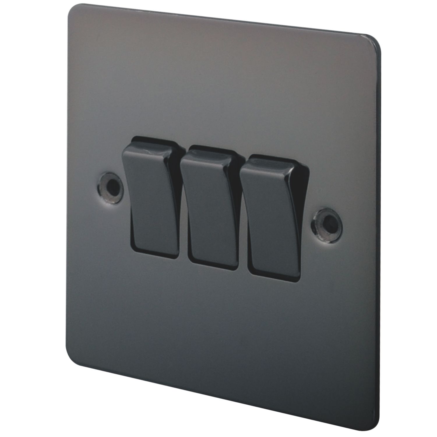 LAP 10AX 3-Gang 2-Way Light Switch Black Nickel (61104)