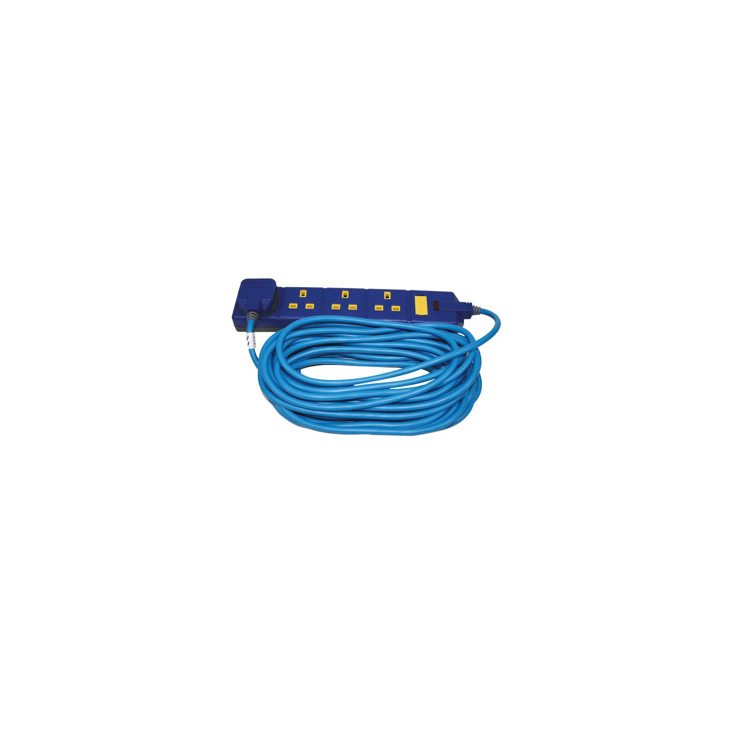 Masterplug 13A 4-Gang Unswitched Extension Lead Blue 10m (61173)