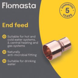 Flomasta  Copper End Feed Fitting Reducers F 15mm x M 22mm 2 Pack