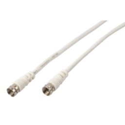 2m - Coax F Screw to COAX Plug SKY SAT Double Shielded TV Aerial CABLE Fly  Lead