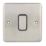 Hager Sollysta WRPS12BSB 10AX 1-Gang 2-Way Light Switch  Brushed Steel with Black Inserts