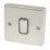 Hager Sollysta WRPS12BSB 10AX 1-Gang 2-Way Light Switch  Brushed Steel with Black Inserts
