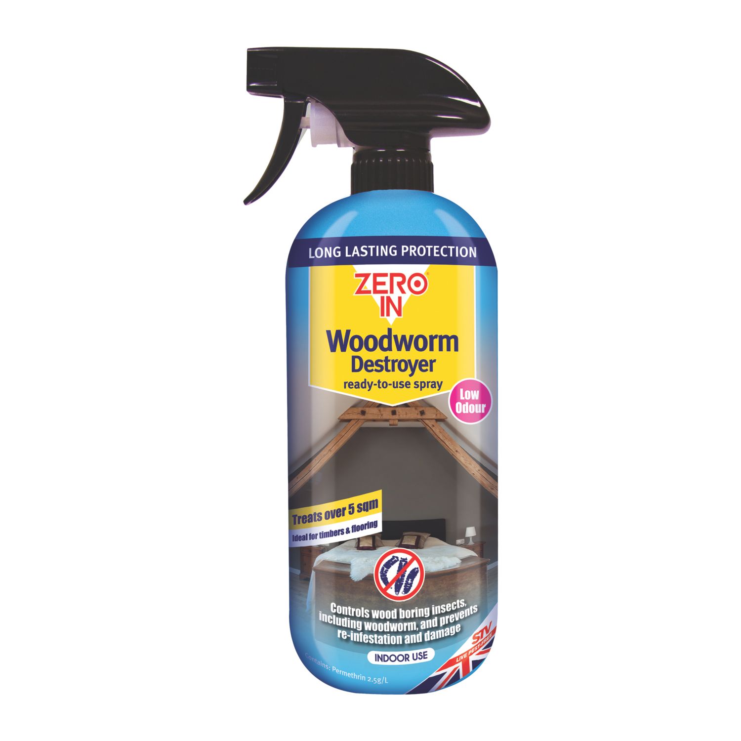 Zero In ZER993 Insect Woodworm Destroyer 1Ltr (611EP)