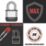 Master Lock PK1EURT Keyed Alike All-Weather   Elite Laminated Padlock  Silver & Black 45mm 2 Pack