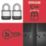 Master Lock PK1EURT Keyed Alike All-Weather   Elite Laminated Padlock  Silver & Black 45mm 2 Pack