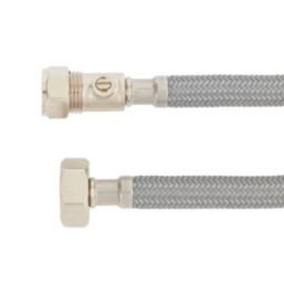 Flomasta Straight Flexible Compression Hose with Isolating Valve 15mm x 3/4" x 500mm