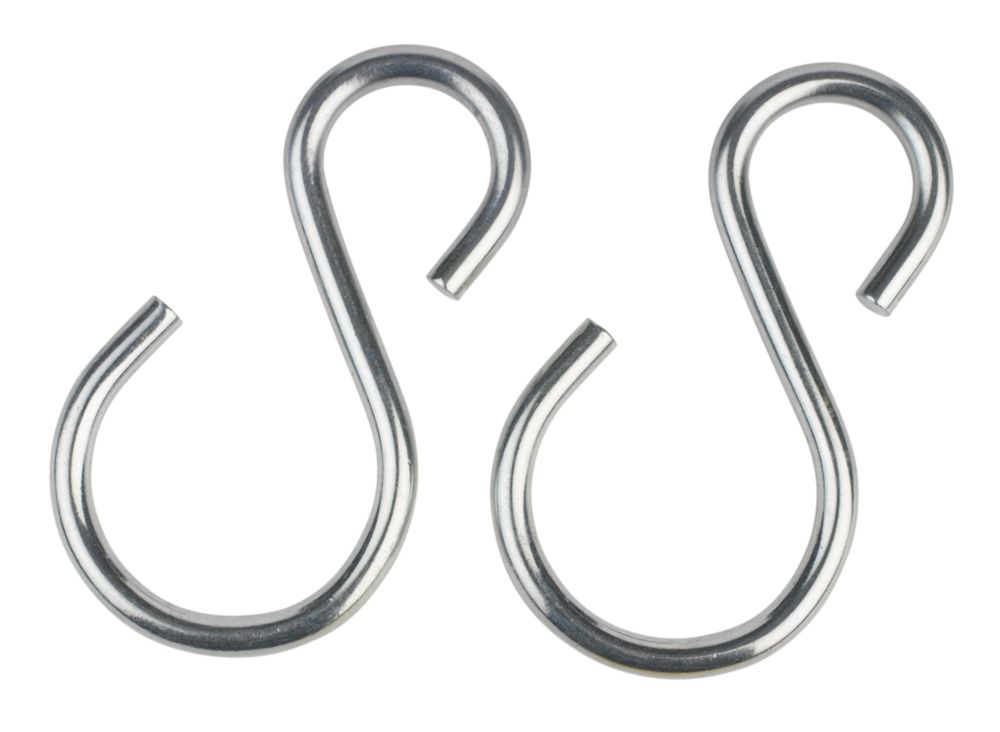 Essentials S-Hooks Steel 90 x 6mm 2 Pack - Screwfix