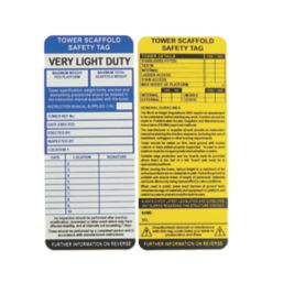 Essentials  Tower Scaffold Safety Tag Inserts 10 Pack