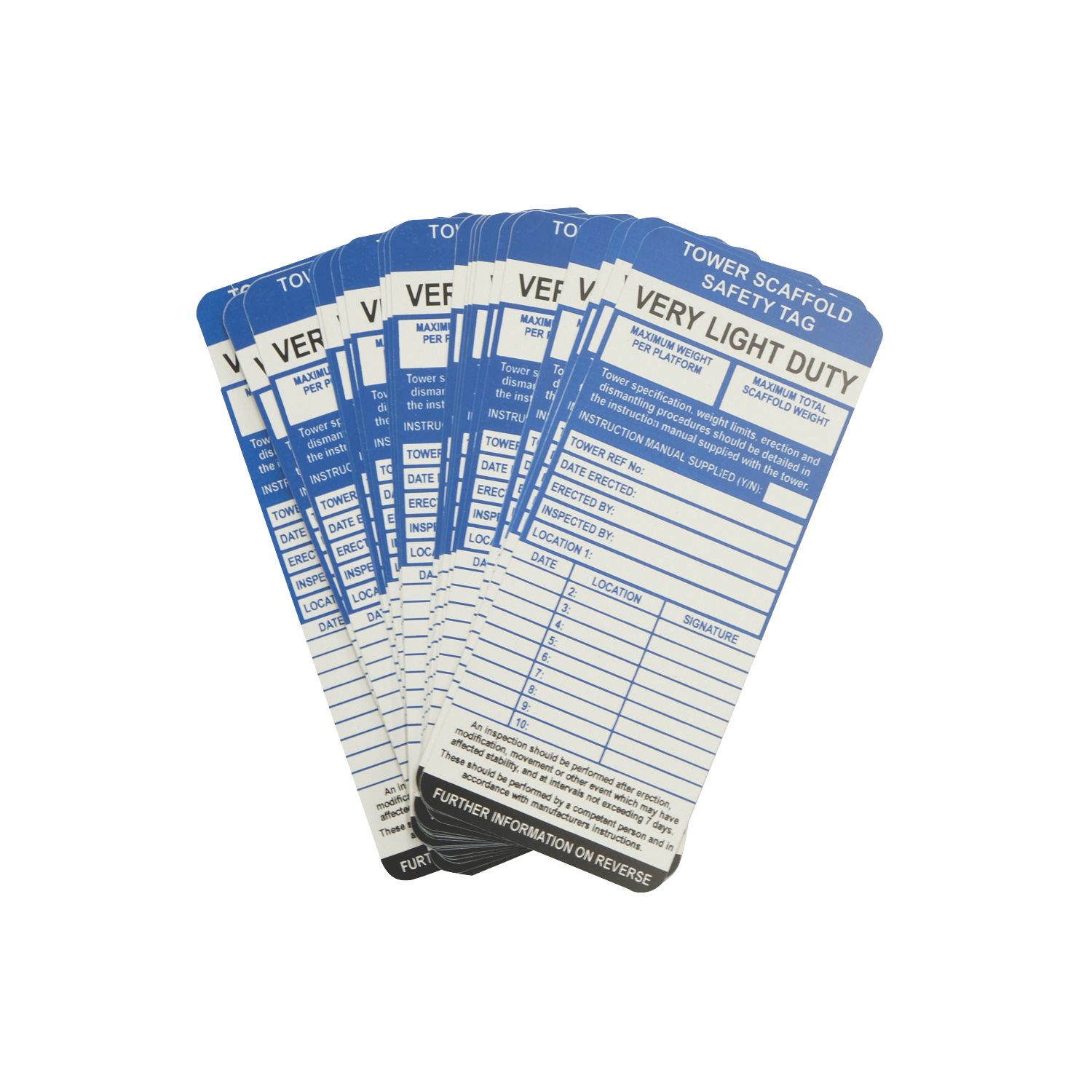 Essentials Tower Scaffold Safety Tag Inserts 10 Pack (611PX)