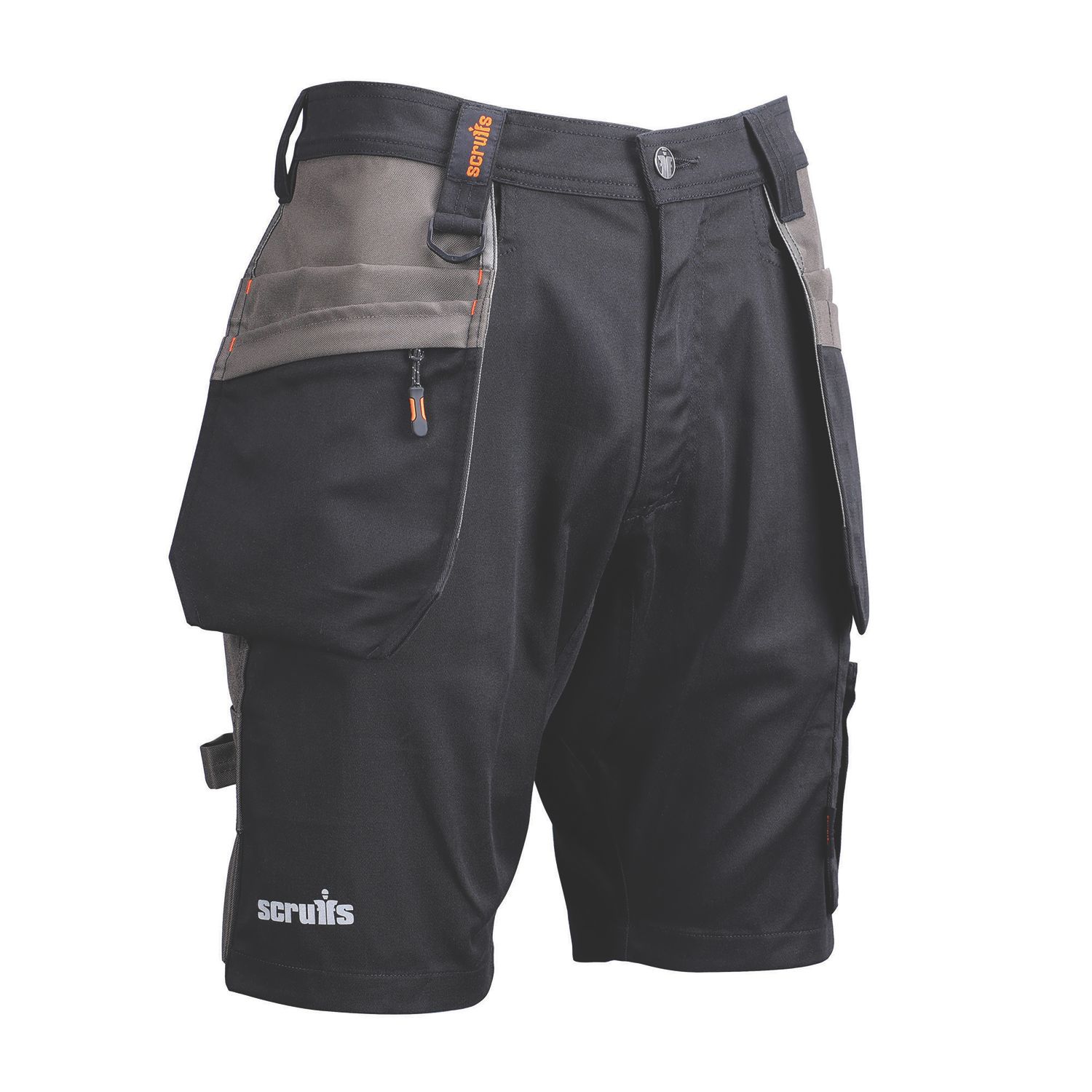 Scruffs Worker Plus Multi-Pocket Holster Work Shorts Black 32" W (611RT)