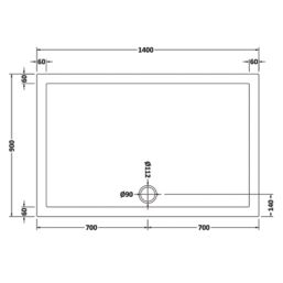 ETAL  Framed Rectangular Sliding Door Shower Enclosure & Tray  Chrome 1390mm x 890mm x 1940mm