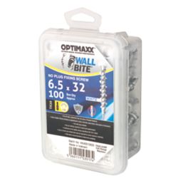 Optimaxx  TX Raised Self Tapping Masonry Screws 6.5mm x 32mm 100 Pack