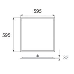 4lite Kithara Square 600mm x 600mm LED Backlit Panel White 33W 3300lm
