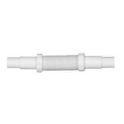 Euroflo Push-Fit Flexible Waste Pipe Short White 40mm x 250-640mm