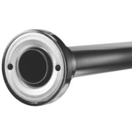 Croydex L-Shaped Shower Curtain Rail & Support Stainless Steel Chrome 2000mm