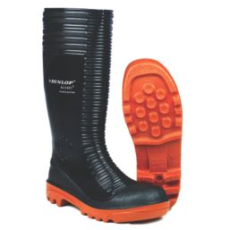 Dunlop Acifort Size 10  Black Steel Toe Cap Safety Wellies