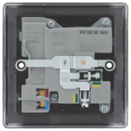 British General Nexus Metal 13A 1-Gang SP Switched Socket + 3A 18W 2-Outlet Type A & C USB Charger Matt Black with Black Inserts