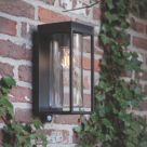 Lutec Flair Outdoor LED Solar Wall Light With PIR Sensor Black 200lm