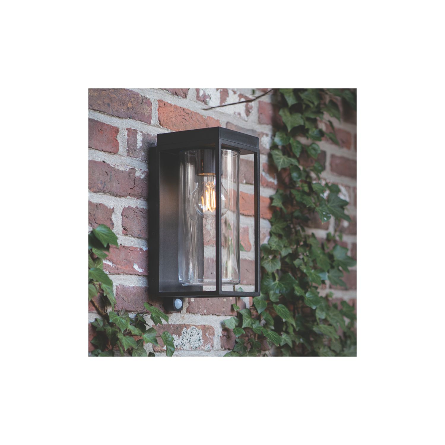 Lutec Flair Outdoor LED Solar Wall Light With PIR Sensor Black 200lm (612EF)