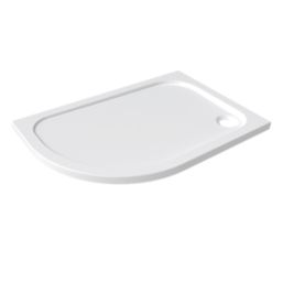 Essentials Rome Offset Quadrant Shower Tray Left-Handed Gloss 1000mm x 800mm x 45mm
