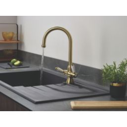Bristan Renaissance Easyfit Kitchen Sink Mixer  Brushed Brass 1 Pair