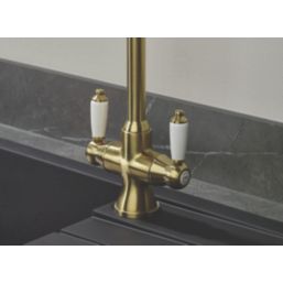 Bristan Renaissance Easyfit Kitchen Sink Mixer  Brushed Brass 1 Pair