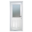 Crystal  2-Panel 1-Light Left or Right-Handed White Composite Front Door 2055mm x 920mm