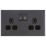 LAP  13A 2-Gang DP Switched Power Socket Slate Grey  with Black Inserts