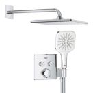 Refurb Grohe Precision SmartControl HP Rear-Fed Concealed Chrome Thermostatic Square Head Shower System 310