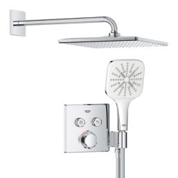 Refurb Grohe Precision SmartControl HP Rear-Fed Concealed Chrome Thermostatic Square Head Shower System 310