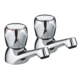 Refurb Bristan Club Chrome 65mm Deck Mounted Round Head 2 Tap Holes Basin Pillar Tap
