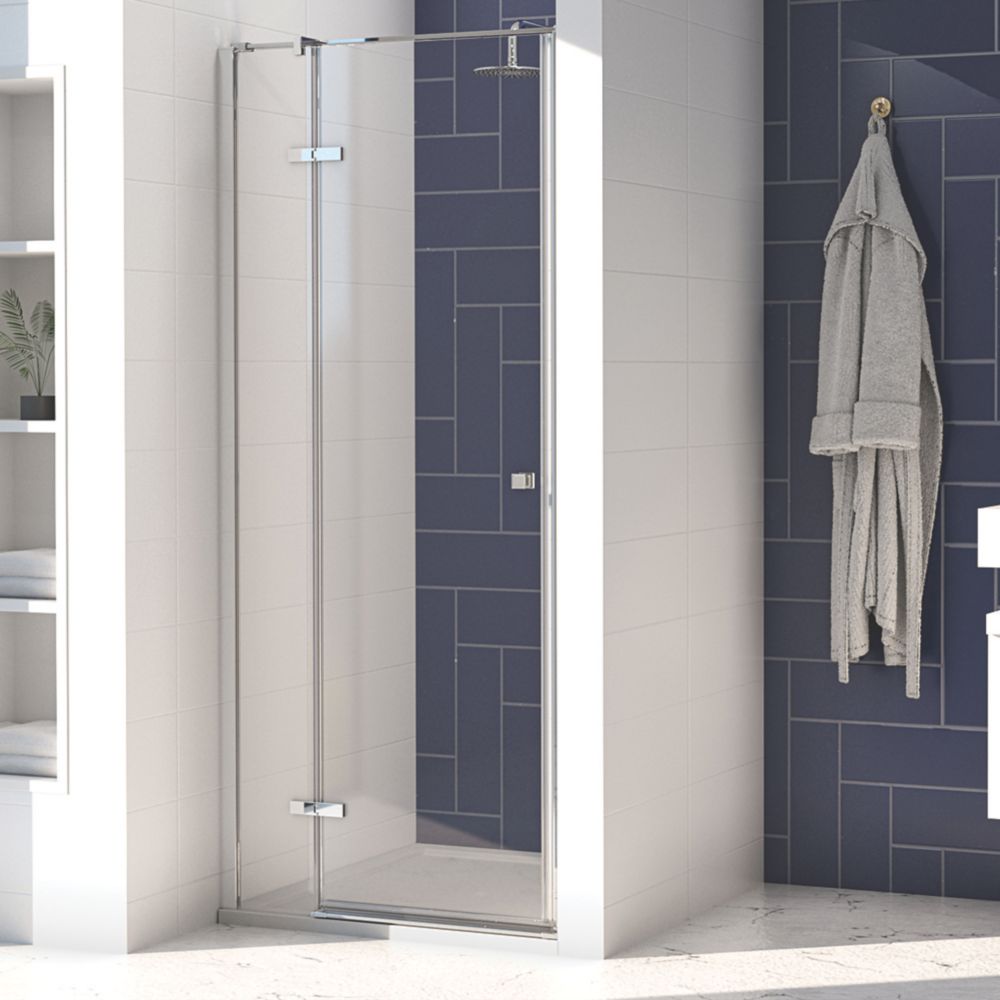 NRG 6mm Toughened Safety Glass Hinged Door Shower Enclosure Screen -1900x900mm Chrome