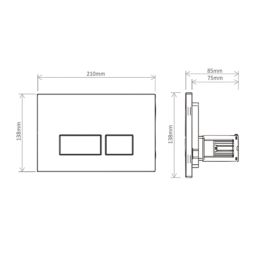 Quad Dual-Flush Flushing Plate Chrome