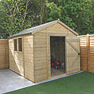 Forest Timberdale 8' 6" x 10' (Nominal) Apex Tongue & Groove Timber Shed with Base & Assembly