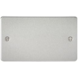 Knightsbridge  2-Gang Blanking Plate Brushed Chrome