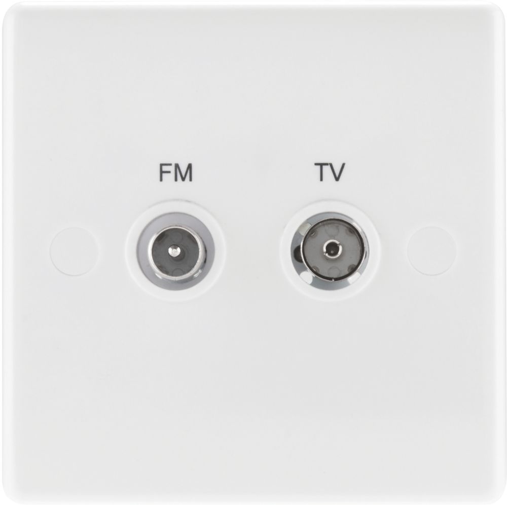 BG Electrical Koaxial-Steckdose, Poliertes Chrom – Schraubenlos, Flach, 1-fach