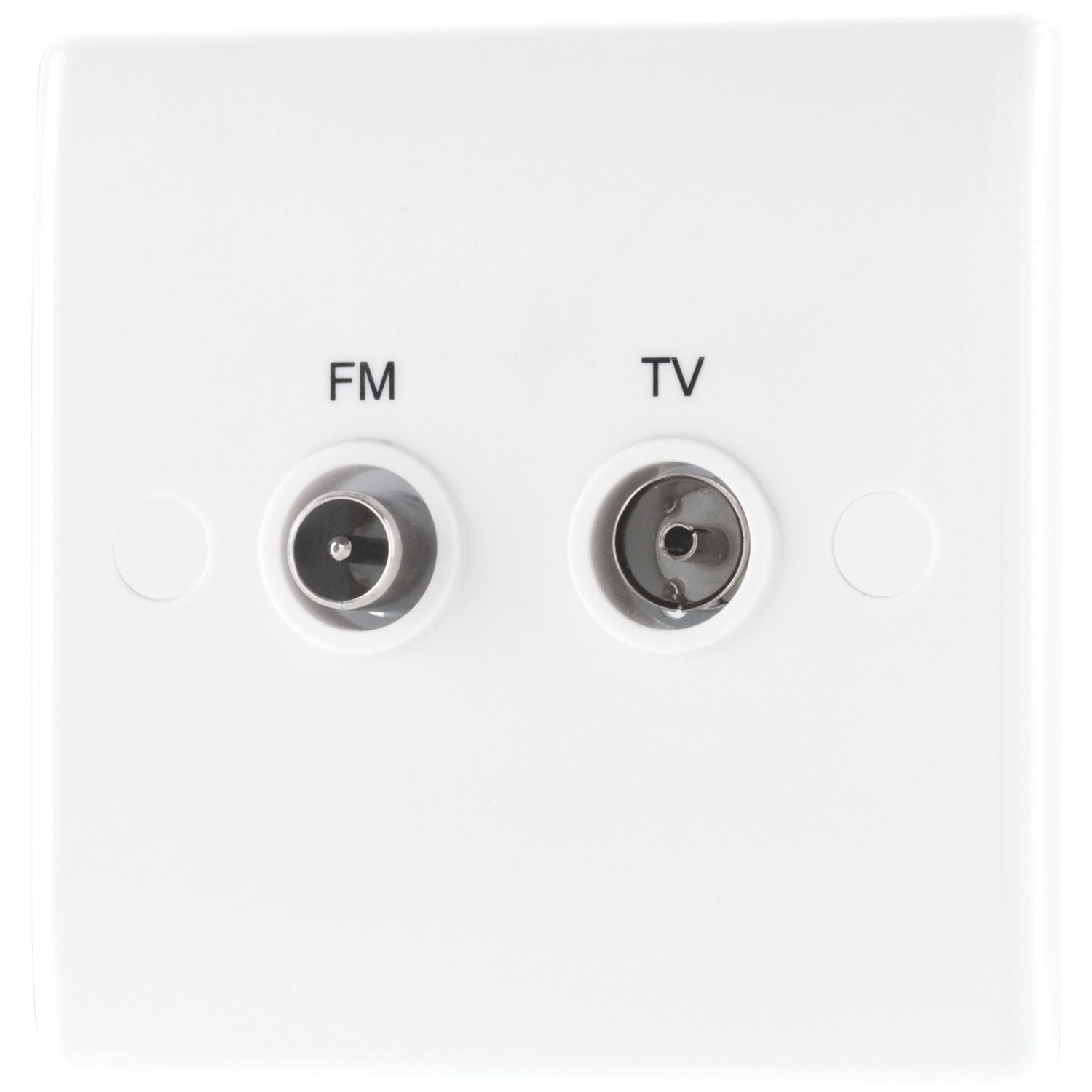 British General 800 Series 1-Gang Coaxial TV / FM Socket White (612XF)