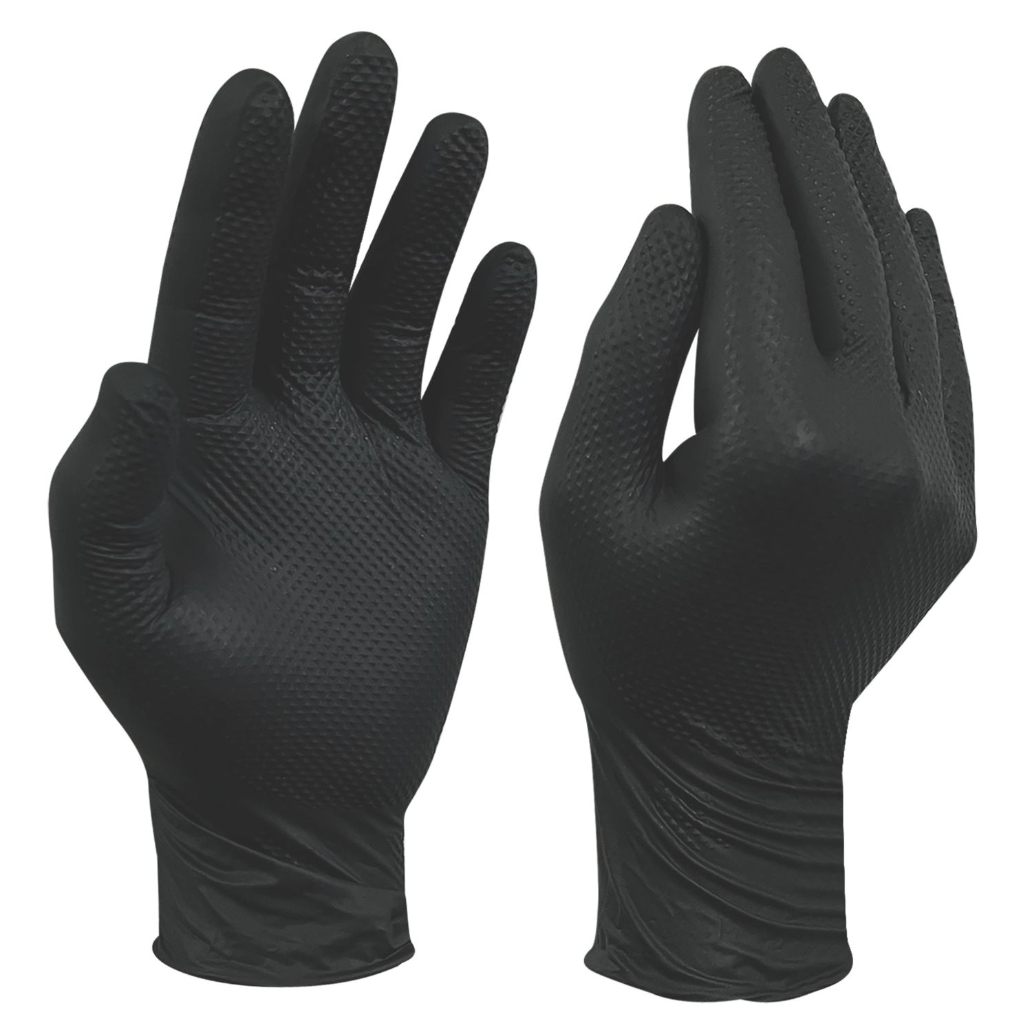 Site SDG310 Nitrile Powder-Free Disposable Grip Gloves Black Small 50 Pack (612YW)