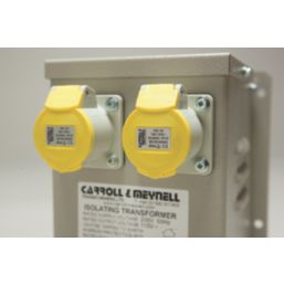 Carroll & Meynell  1500VA Intermittent Step-Down Isolation Transformer 230V/110V Grey