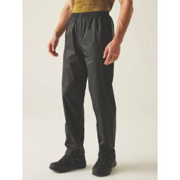 Regatta Pack It Waterproof  Overtrousers Black Large 29" W 31" L